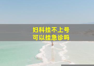 妇科挂不上号可以挂急诊吗