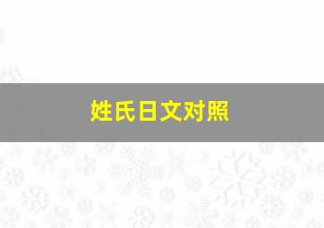 姓氏日文对照