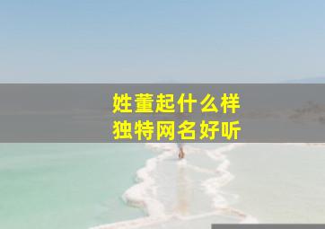 姓董起什么样独特网名好听