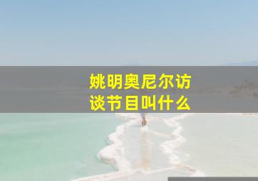 姚明奥尼尔访谈节目叫什么