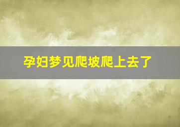 孕妇梦见爬坡爬上去了