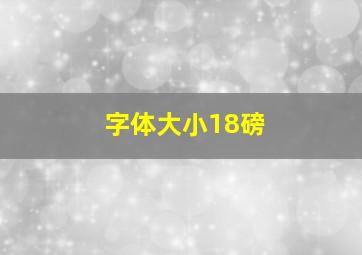 字体大小18磅