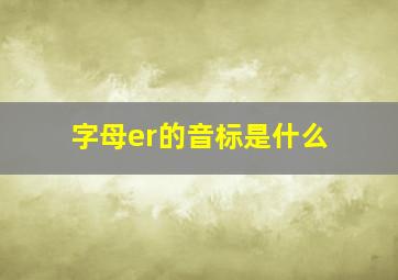 字母er的音标是什么