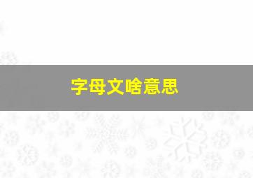 字母文啥意思