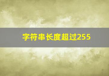 字符串长度超过255