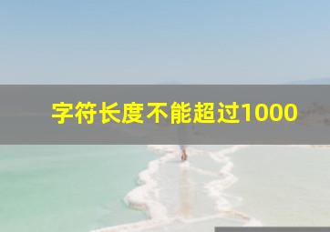 字符长度不能超过1000