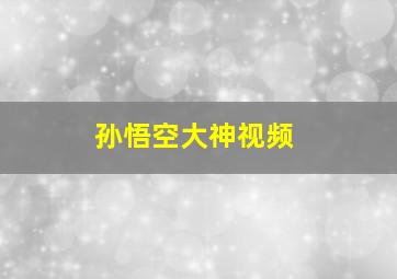 孙悟空大神视频