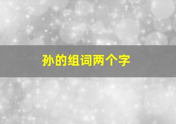 孙的组词两个字