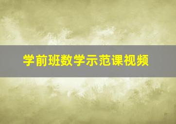 学前班数学示范课视频