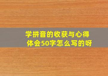 学拼音的收获与心得体会50字怎么写的呀