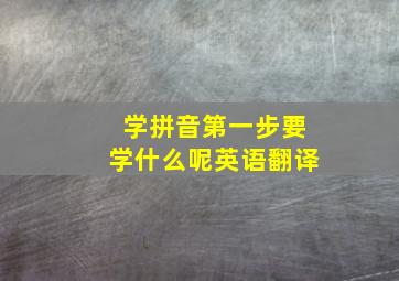 学拼音第一步要学什么呢英语翻译