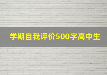 学期自我评价500字高中生