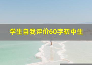 学生自我评价60字初中生