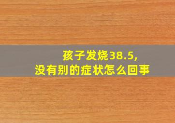 孩子发烧38.5,没有别的症状怎么回事