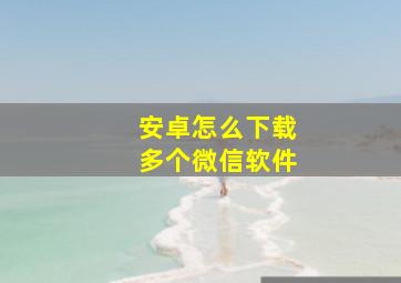 安卓怎么下载多个微信软件