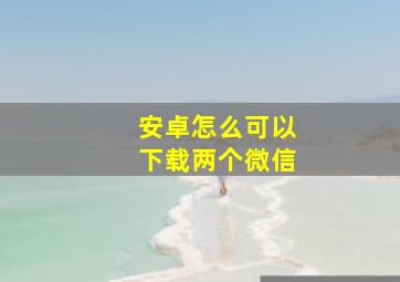 安卓怎么可以下载两个微信