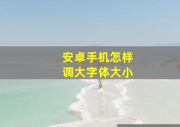 安卓手机怎样调大字体大小