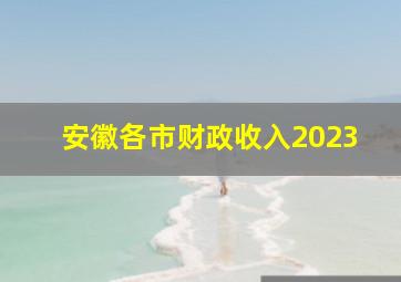 安徽各市财政收入2023