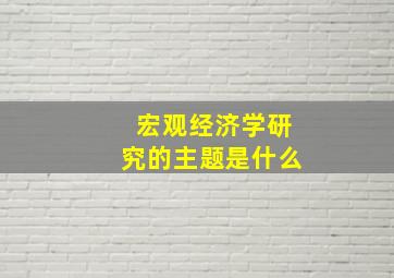 宏观经济学研究的主题是什么