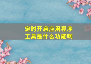 定时开启应用程序工具是什么功能啊