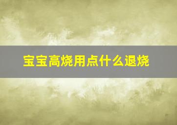 宝宝高烧用点什么退烧