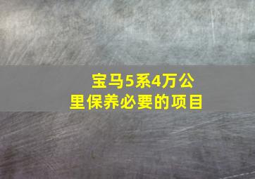 宝马5系4万公里保养必要的项目