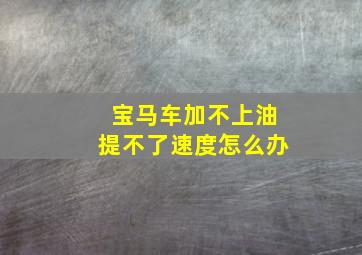 宝马车加不上油提不了速度怎么办