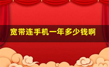 宽带连手机一年多少钱啊