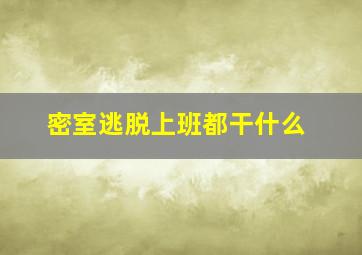 密室逃脱上班都干什么