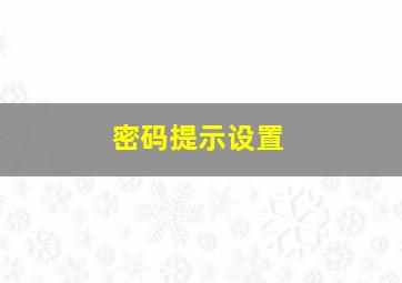 密码提示设置