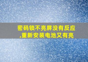 密码锁不亮屏没有反应,重新安装电池又有亮