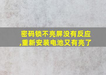 密码锁不亮屏没有反应,重新安装电池又有亮了