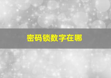 密码锁数字在哪