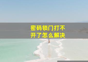 密码锁门打不开了怎么解决