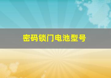 密码锁门电池型号