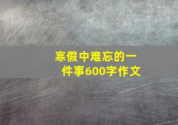 寒假中难忘的一件事600字作文