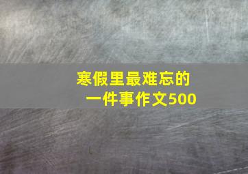 寒假里最难忘的一件事作文500