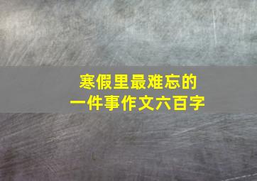 寒假里最难忘的一件事作文六百字