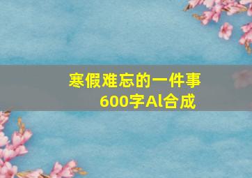 寒假难忘的一件事600字Al合成