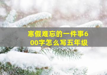 寒假难忘的一件事600字怎么写五年级