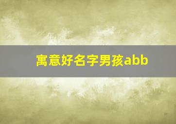 寓意好名字男孩abb