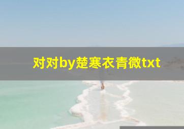 对对by楚寒衣青微txt