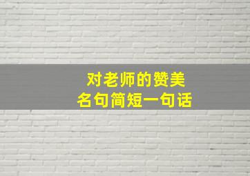 对老师的赞美名句简短一句话