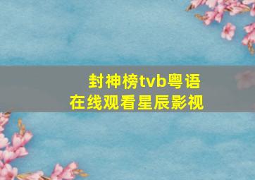 封神榜tvb粤语在线观看星辰影视