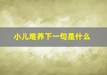 小儿难养下一句是什么