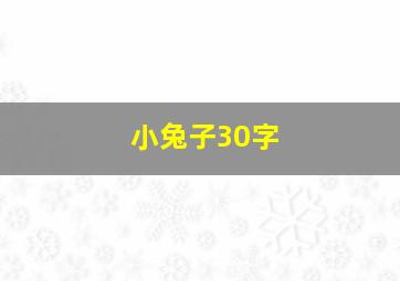 小兔子30字