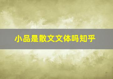 小品是散文文体吗知乎