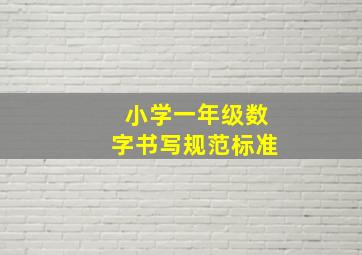 小学一年级数字书写规范标准