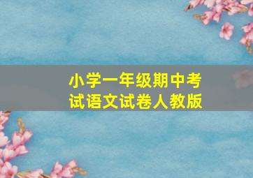 小学一年级期中考试语文试卷人教版