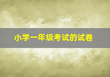 小学一年级考试的试卷